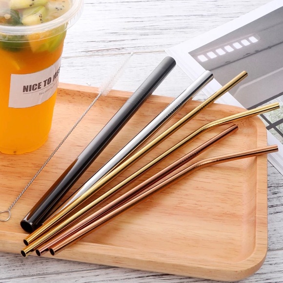 Stainless steel barware reusable eco green Straws - Picture 2 of 7